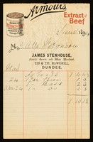 view Armour's extract of beef / James Stenhouse, family grocer and wine merchant.