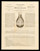 view Valentine's preparation of Meat-Juice : established (1871) by Manns Valentine, Richmond, Virginia, U.S.A. / Valentine's Meat-Juice Company.