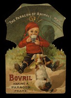 view "The paragon of animals - man" : Shakespeare : Bovril making a paragon frame.