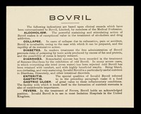 view Bovril : the following indications are based upon clinical records which have been communicated to Bovril, Limited, by members of the medical profession.