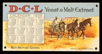 view D.C.L yeast and malt extract : calendar for 1936 : reaping the golden grain.