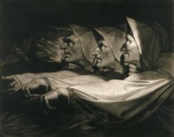 Witchcraft: Macbeth seeing the three witches, with other