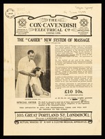 view The "Cahier" new system of massage / The Cox-Cavendish Electrical Co. (1924) Ltd.