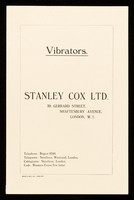 view Vibrators / Stanley Cox Ltd.