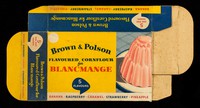 view Brown & Polson flavoured cornflour for blancmange : 5 flavours : banana, raspberry, caramel, strawberry, pineapple / Brown & Polson Ltd.