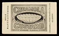 view Creamola makes delicious custard (standard flavour) : sole manufacturers Creamola Food Products Ltd.