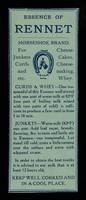 view Essence of rennet : Horseshoe Brand : for junkets, curds and etc., cheesecakes, cheese-making, whey / C.R.H.S. & M.