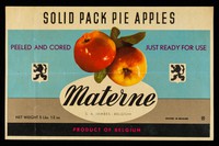 view Solid pack pie apples : peeled and cored, just ready for use : Materne / S.A. Jambes.