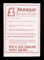 view Jeunique : the one day diet : the diet for every other day / FeelFine Associates.