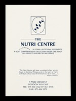 view The Nutri Centre : specialists in vitamin & nutritional supplements : a most comprehensive selection under one roof (all products available  by mail order).