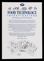 view Food technology investigations : developing a new food product / Boots Health and Nutrition Advice Centre.