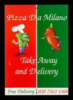 view Take away and delivery : free delivery 020 7263 1360 / Pizza da Milano.
