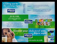 view Control your cholesterol with Alpro soya : the dairy free alternative to milk / Alpro.