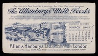 view The "Allenburys" Milk Foods : calendar blotter, March 1905 / Allen & Hanburys, Ltd.