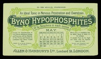 view 'Byno' hypophosphates : an ideal tonic in nervous prostration and overstrain / Allen & Hanburys Ltd.