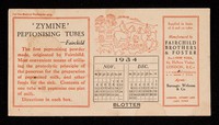 view 'Zymine' peptonising tubes... / Fairchild Brothers & Foster (Inc) New York.