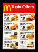 view Tasty offers : offers valid until 9th March 2008 only at McDonald's Restaurant 166/172 Lewisham High Street, London.