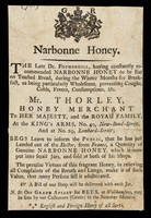 view Narbonne honey... : as being particularly wholesome, preventing coughs, colds, fevers, consumptions, &c.