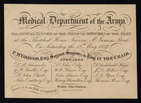 view Medical Department of the Army : the annual dinner of the medical officers of the army, at the Thatched House Tavern, St. James's Street, on Saturday the 12th May 1827 : P. McGregor, esq. serjeant-surgeon to the King, in the chair.