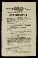 view This evening, Mr. C.H. Adams, will repeat his lecture on astronomy / The King's Theatre.