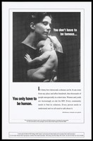 view A woman holding a baby representing women at risk for HIV; as part of the Alberta HIV/AIDS prevention campaigns for young adults. Lithograph by Calder Bateman and Darklight Studios.
