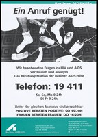 view A desperate young man with many telephones scattered on the floor; representing AIDS helplines, and the convenience of having one of them instead of many. Colour lithograph, 1996.