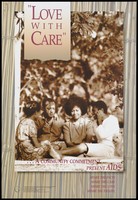 view Two Fijian couples sitting chatting among trees with a backdrop of a bamboo fence and message about community committment to prevent AIDS; advertisement by the Pacific Islands AIDS and STD Prevention Programme (PIASPP). Colour lithograph by Jipé Le Bars and Martial Dosdane, 1992.