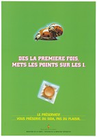 view Two ladybirds copulating (above) and a condom (below), with the message that the condom preserves from AIDS and not from pleasure. Colour lithograph by Comed for the Ministère de la Santé, Division de la Médicine Préventive, Luxembourg.