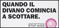 view A warning about safe sex in Italian with a pink condom; one of a series of 'Stop AIDS' campaign posters by the Federal Office of Public Health. Colour lithograph.