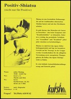 view Two pairs of hands demonstrating shiatsu massage for those with HIV by Kursiv, the Centre for AIDS counselling for HIV positive men in Berlin. Photocopy, 1995.