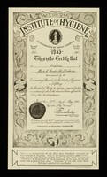 view This is to certify that the Ovaltine of Messrs. A. Wander  Ltd. of London has been passed by the Examining  Board of the Institute of Hygiene as fulfilling the standard of purity & quality required by them ... 22nd day of May 1933 / A. Wander Ltd.