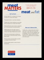 view Meat matters : meat and fat / [Meat and Livestock Commission].