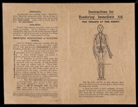 view Instructions for rendering immediate aid : for troops at the front / drafted and designed by Major MacLure.