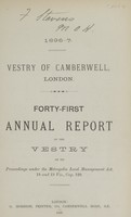 view Forty-first annual report of the Vestry ...