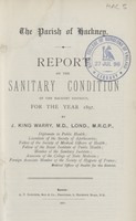 view Report on the sanitary condition of the Hackney District for the year 1897.