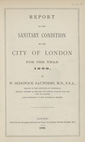 view Report on the sanitary condition of the City of London for the year 1898.