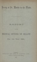 view Report of the Medical Officer of Health for the year 1894.