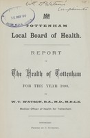 view Report of the health of Tottenham for the year 1893.