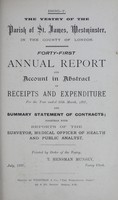 view Report for the year 1896 made to the Vestry of Saint James's, Westminster.