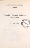 view Hereditary sensory radicular neuropathy : a family study / David C. Wallace.
