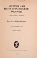 view Einführung in die Rassen und Gesellschaftsphysiologie für die Gebildeten aller Stände / von A. Basler.