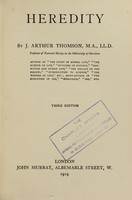 view Heredity / by J. Arthur Thomson.