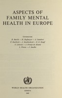 view Aspects of family mental health in Europe : contributors, D. Buckle ... [et al.].