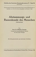 view Abstammungs- und Rassenkunde des Menschen : Anthropologie / von Wilhelm Gieseler.