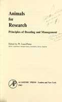 view Animals for research : principles of breeding and management / edited by W. Lane-Petter.