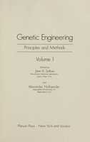 view Genetic engineering : principles and methods / edited by Jane K. Setlow and Alexander Hollaender.