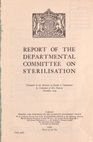 view Report of the Departmental Committee on Sterilisation.