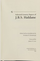 view Selected genetic papers of J.B.S. Haldane / edited with an introduction by Krishna R. Dronamraju.