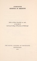 view Symposium : the study of normal and disordered function of the small intestine held on Friday, December 1st, 1961, in the Hall of the Royal College of Physicians of Edinburgh.