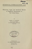 view Historical, legal and statistical review of eugenical sterilization in the United States / by Harry H. Laughlin.